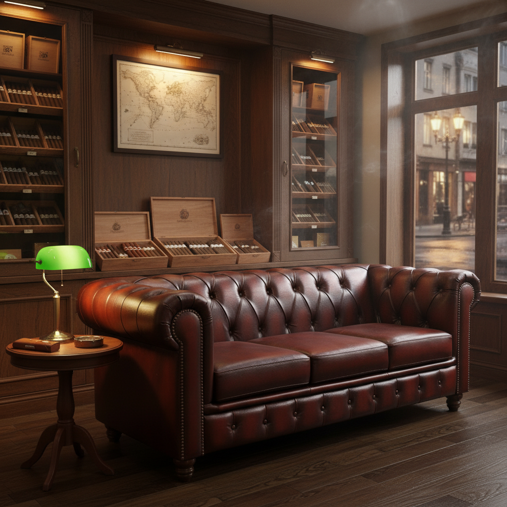 Max Chesterfield 3 Seater Leather Sofa - Leather Antique Red