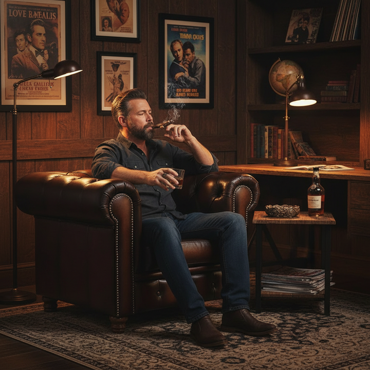 Max Chesterfield Leather Single Seater Armchair - Antique Brown