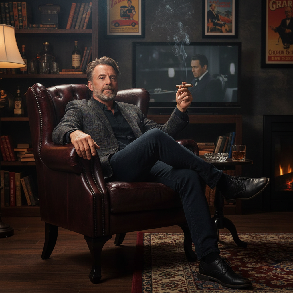 Max Chesterfield Leather Winged Armchair - Leather Antique Red