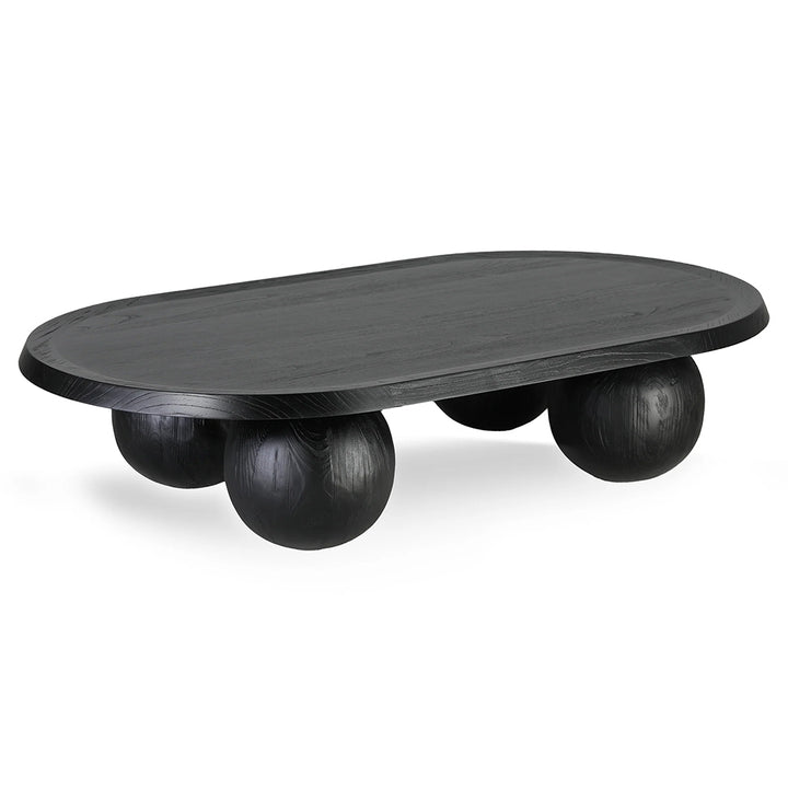 Maxine 1.4m Elm Oval Coffee Table - Full Black