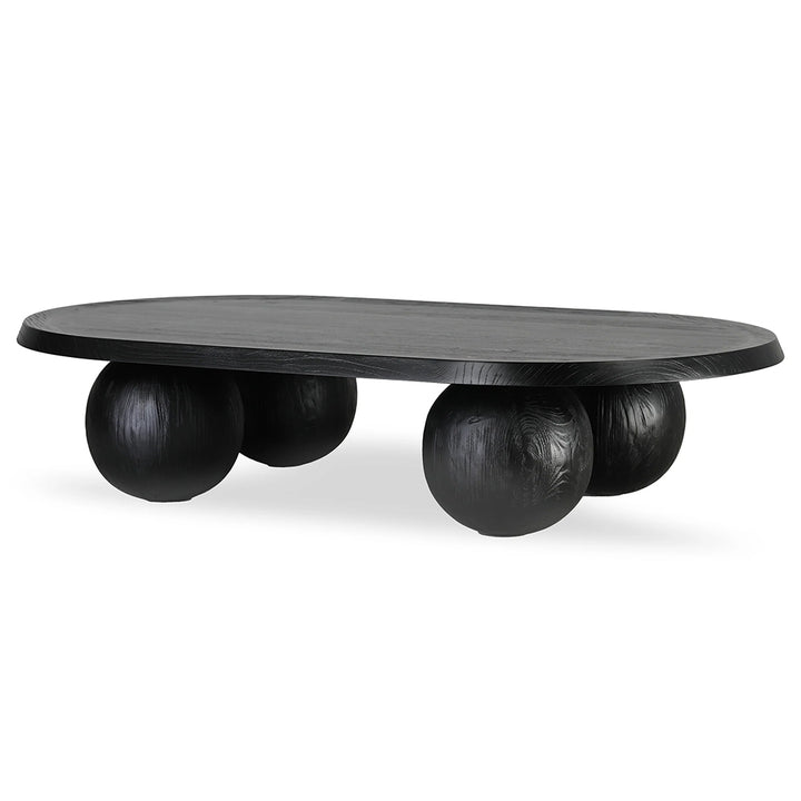 Maxine 1.4m Elm Oval Coffee Table - Full Black