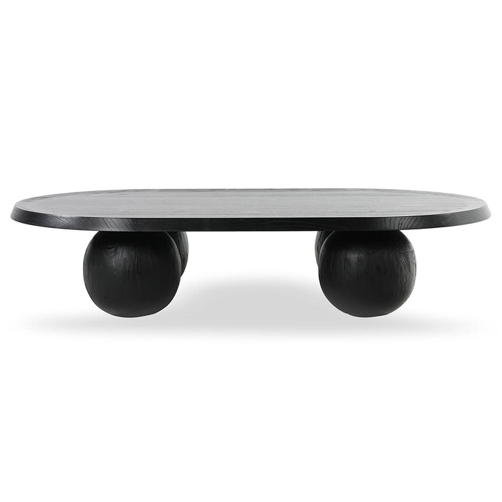 Maxine 1.4m Elm Oval Coffee Table - Full Black