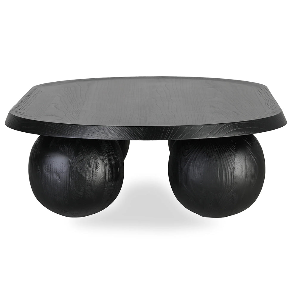 Maxine 1.4m Elm Oval Coffee Table - Full Black