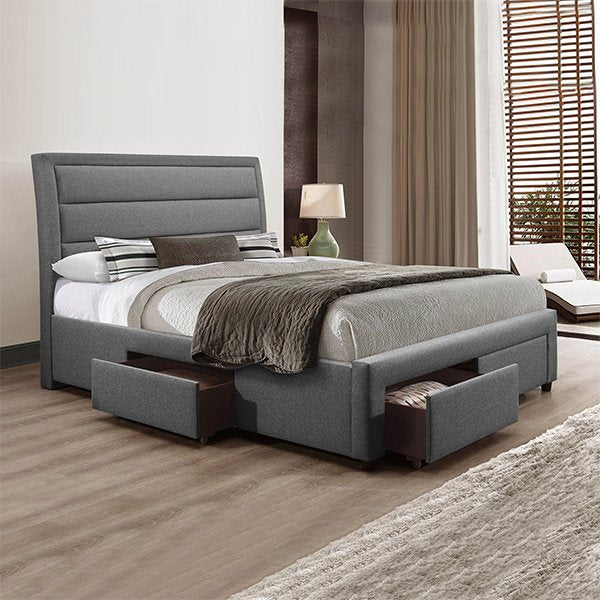 Megan Queen Storage Bed Frame - Grey