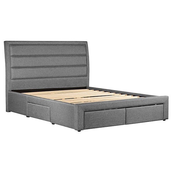 Grey Stockholm Upholstered King Bed Frame