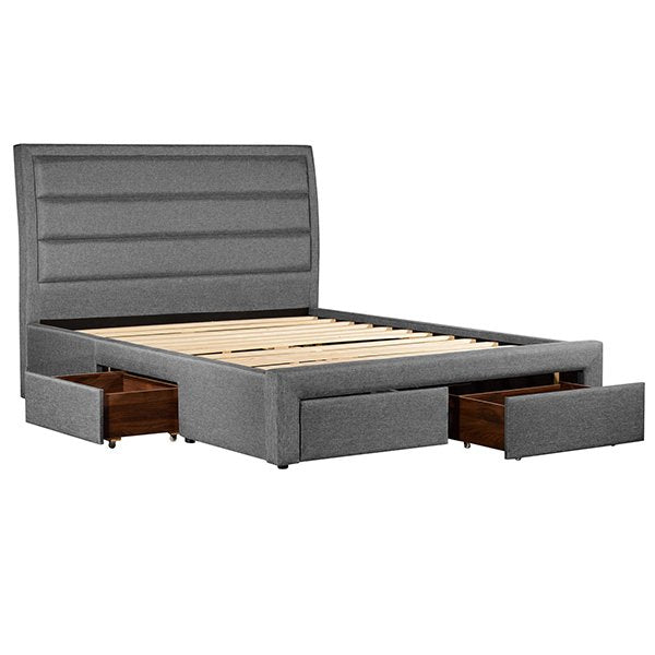 Grey Stockholm Upholstered King Bed Frame