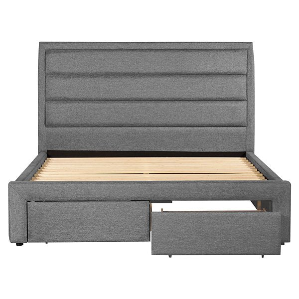 Grey Stockholm Upholstered King Bed Frame