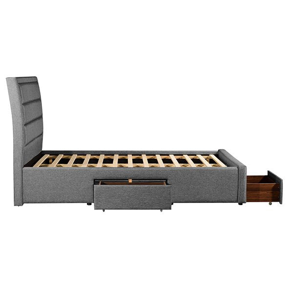 Grey Stockholm Upholstered King Bed Frame