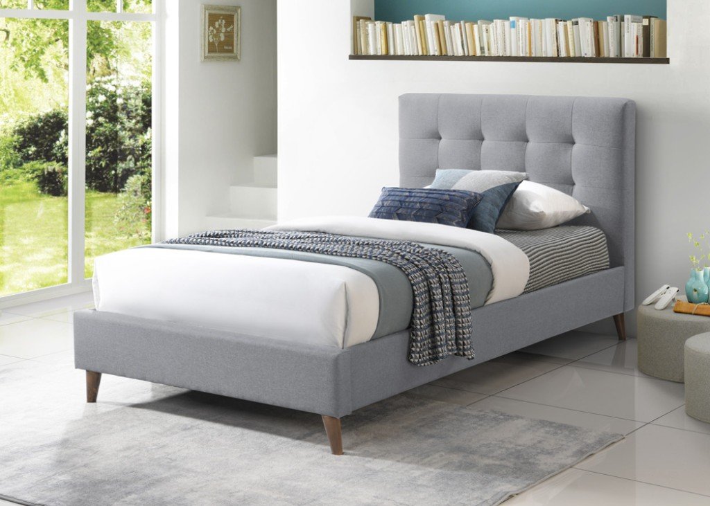 Menangle Upholstered King Single Bed - Grey
