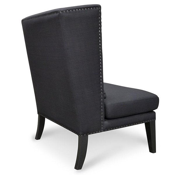 Mercer Lounge Fabric Wingback Chair in Black