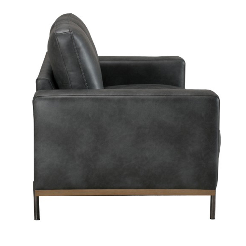 Merewether Eco Leather 3 Seater Sofa - Coal