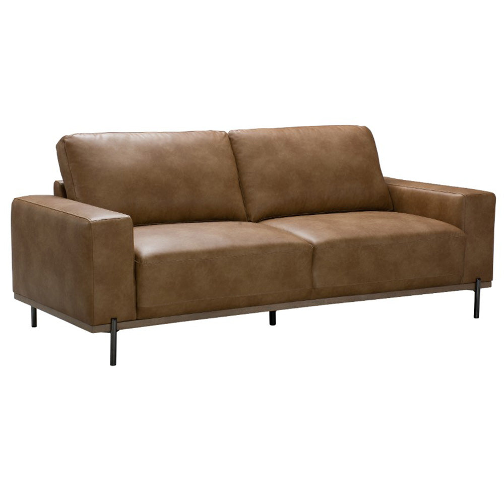 Merewether Eco Leather 3 Seater Sofa - Tan