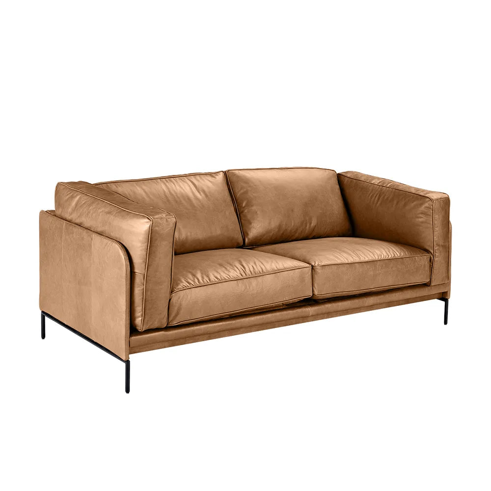 Light Brown Leather 2.5 Seater Sofa 
