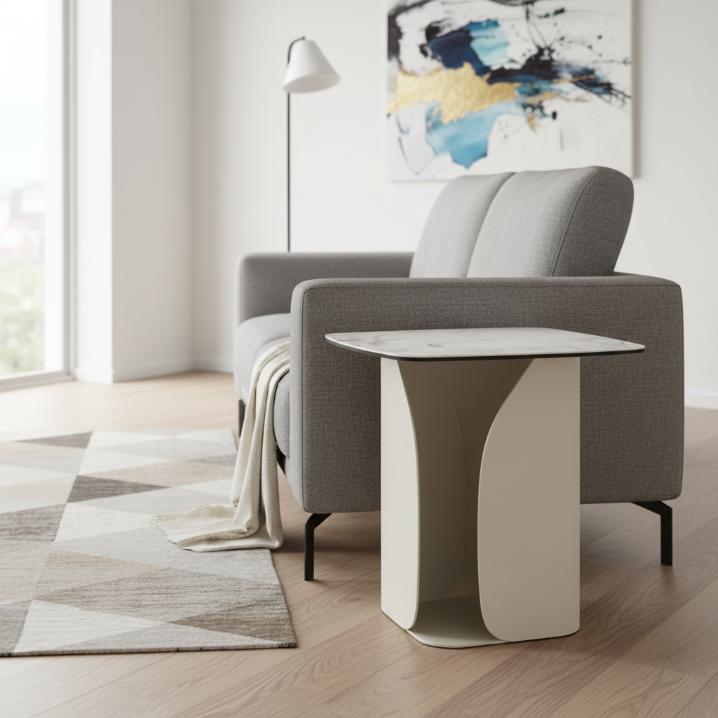 Milford Ceramic & Glass Side Table