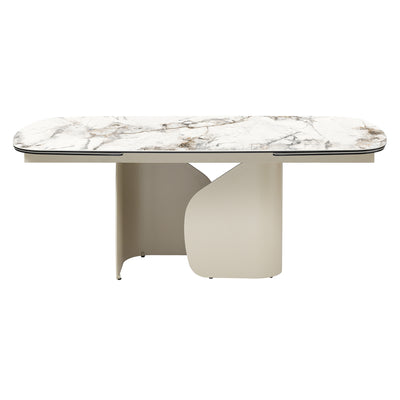 Milford Extendable Ceramic & Glass Dining Table