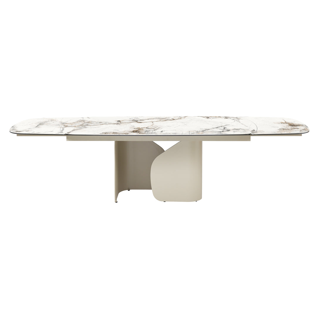 Milford Extendable Ceramic & Glass Dining Table