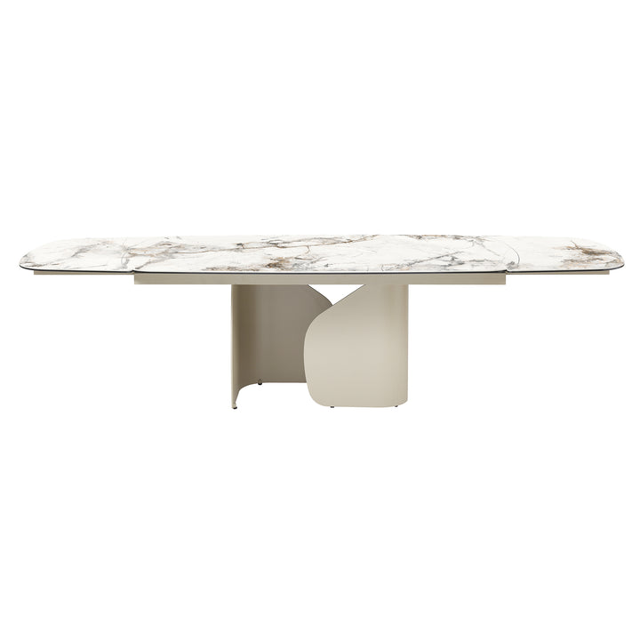 Milford Extendable Ceramic & Glass Dining Table