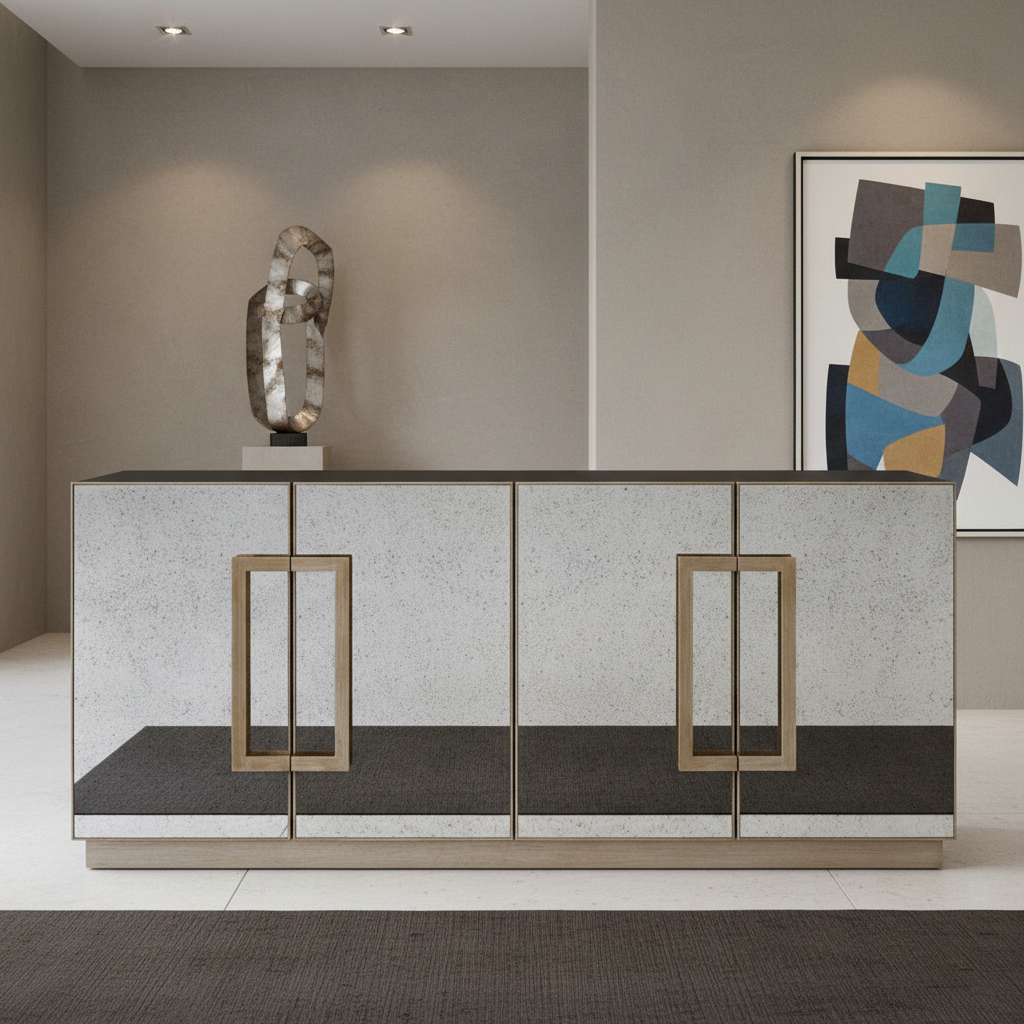 Mira Mirrored Buffet - Antique Gold