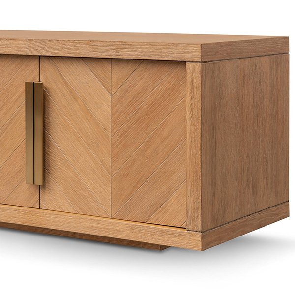 Miriam 1.8m TV Entertainment Unit - Dusty Oak with Gold Handle