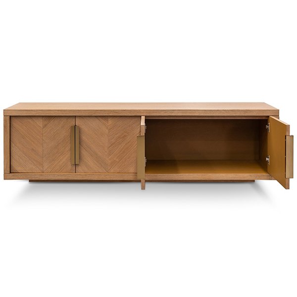 Miriam 1.8m TV Entertainment Unit - Dusty Oak with Gold Handle