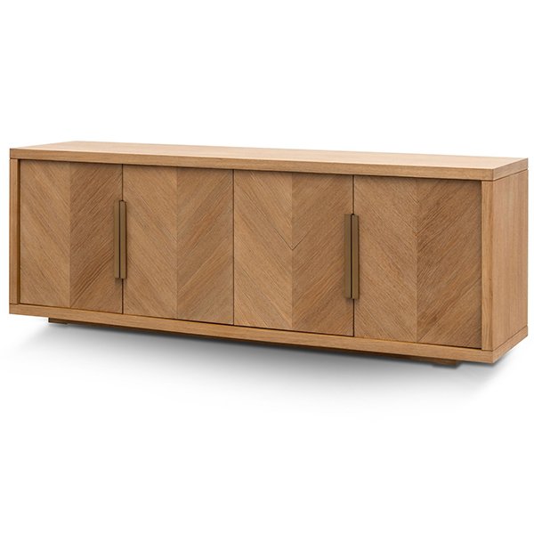 Miriam 2m Buffet Unit - Dusty Oak with Gold Handle