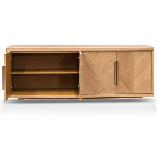 Miriam 2m Buffet Unit - Dusty Oak with Gold Handle