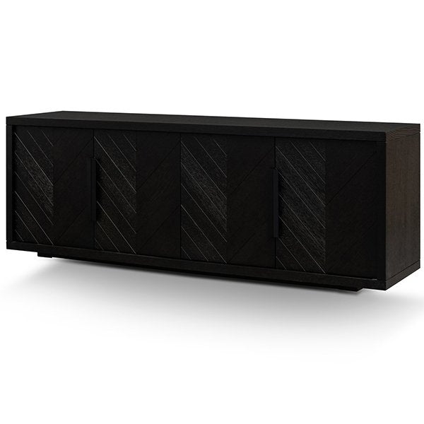 Miriam 2m Oak Buffet Unit - Textured Espresso Black