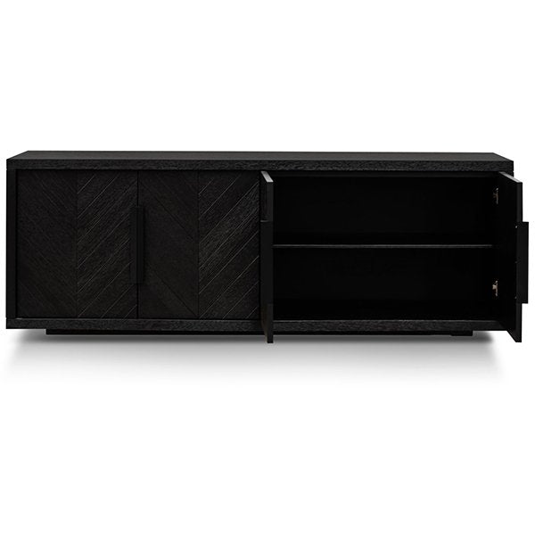 Miriam 2m Oak Buffet Unit - Textured Espresso Black