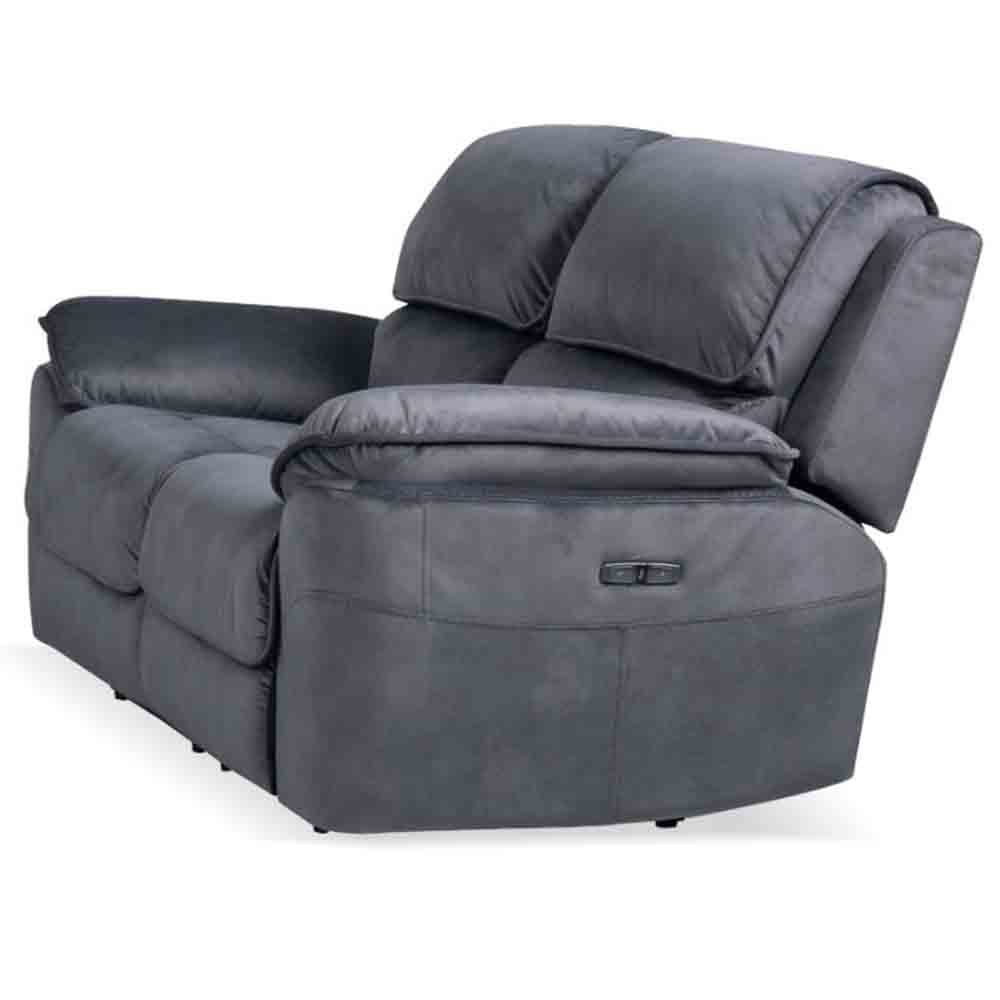Mississippi 2 Seater Fabric Electric Recliner Sofa - Dark Grey