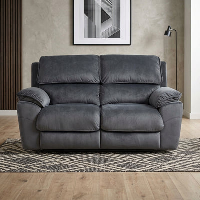 Mississippi 2 Seater Fabric Electric Recliner Sofa - Dark Grey