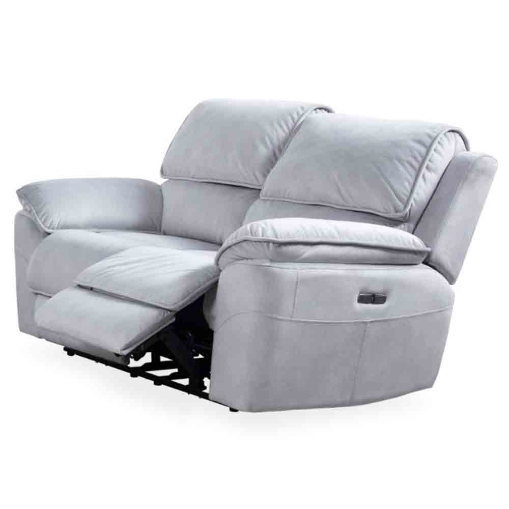 Mississippi 2 Seater Fabric Electric Recliner Sofa - Light Grey