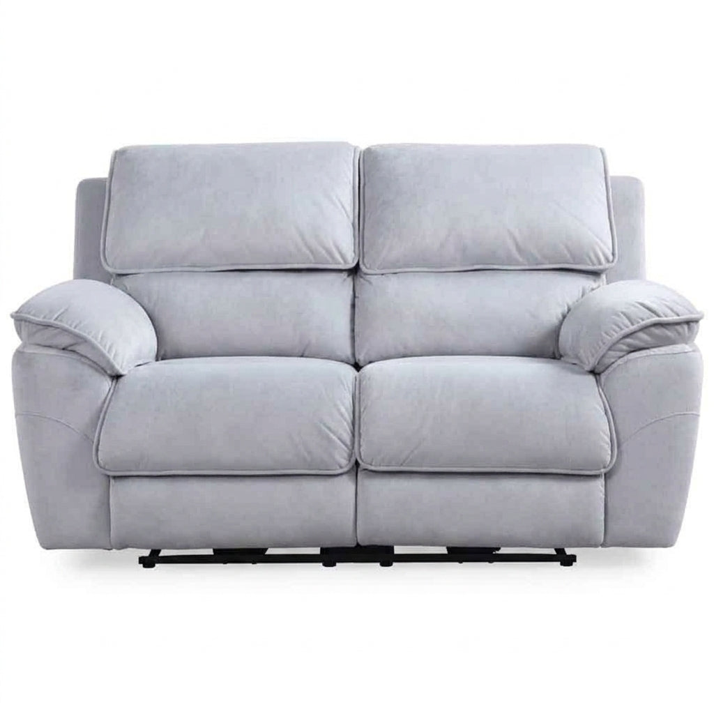 Mississippi 2 Seater Fabric Electric Recliner Sofa - Light Grey