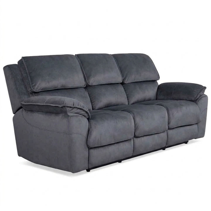 Mississippi 3 Seater Fabric Electric Recliner Sofa - Dark Grey