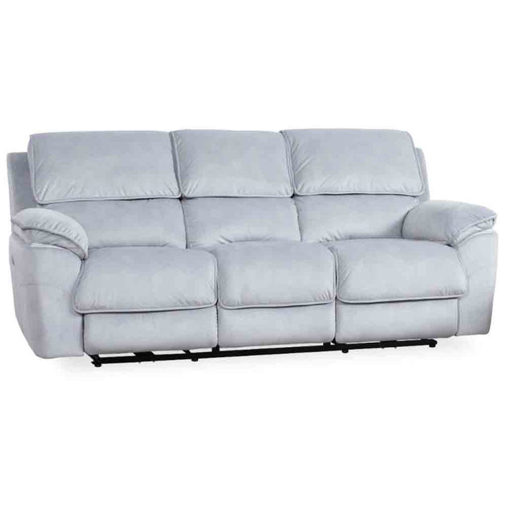 Mississippi 3 Seater Fabric Electric Recliner Sofa - Light Grey