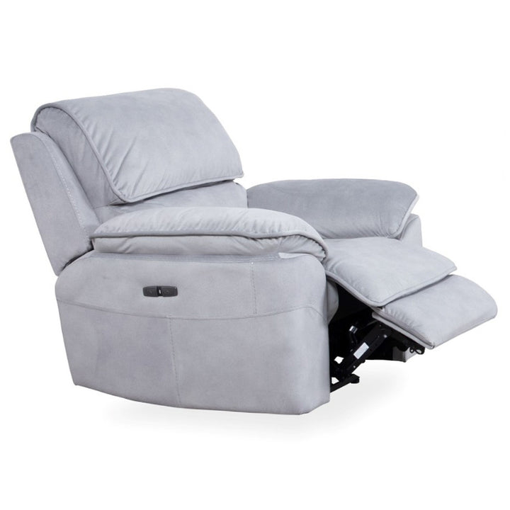 Mississippi Fabric Electric Recliner Armchair - Light Grey
