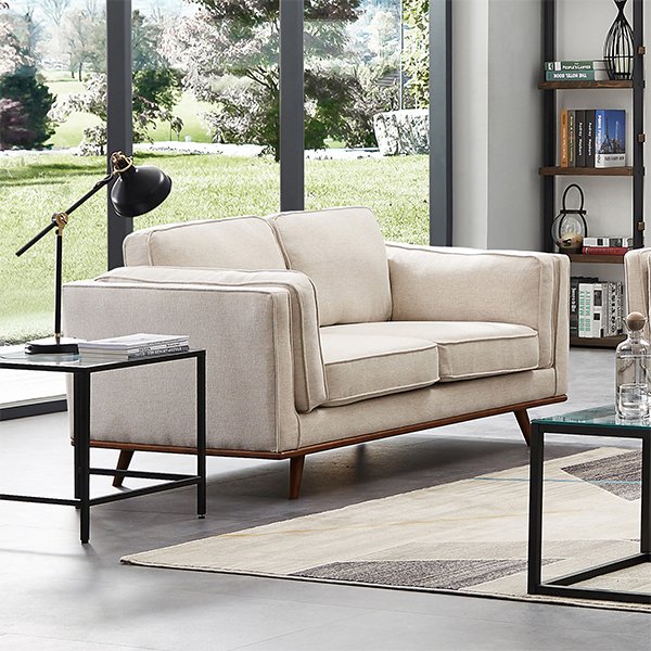 Modern Brooklyn 2 Seater Sofa - Stone