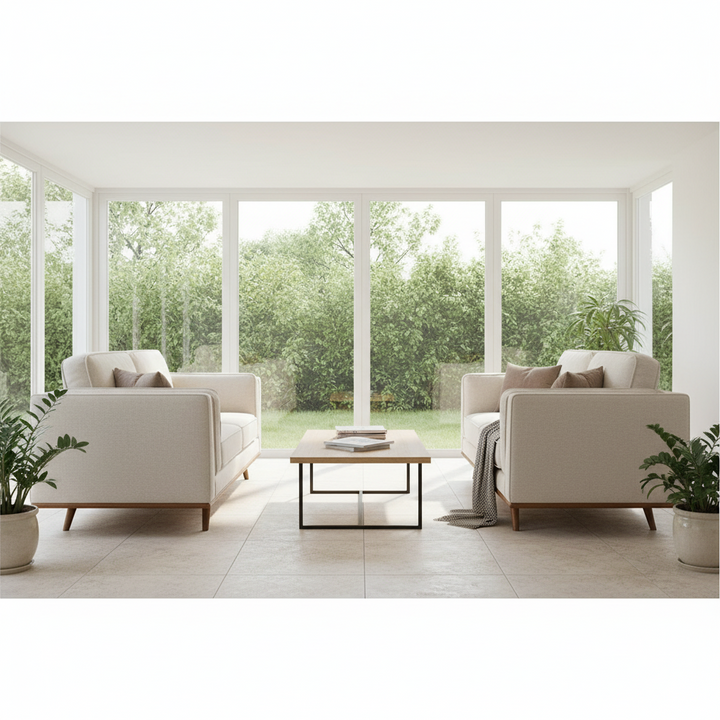 Modern Brooklyn 2 Seater Sofa - Beige