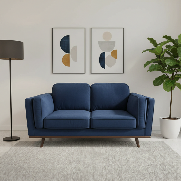 Modern Brooklyn 2 Seater Sofa  - Dark Blue