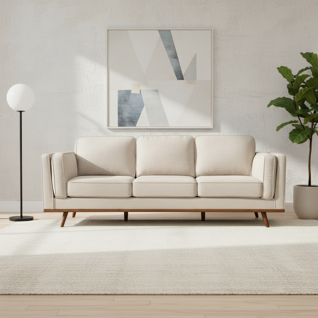 Modern Brooklyn 3 Seater Sofa - Beige