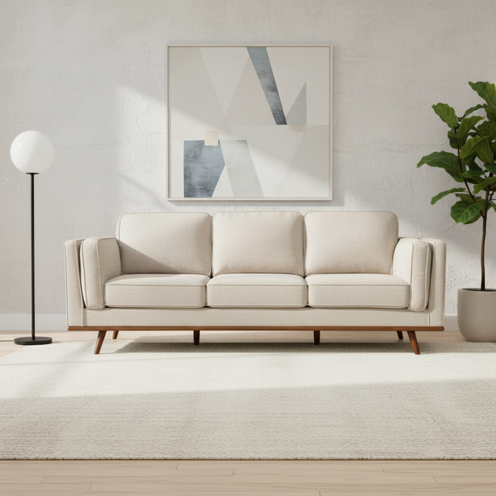 Modern Brooklyn 3 Seater Sofa - Beige