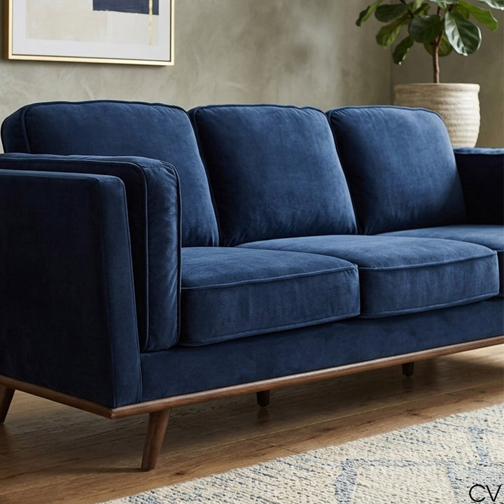 Modern Brooklyn 3 Seater Sofa - Dark Blue
