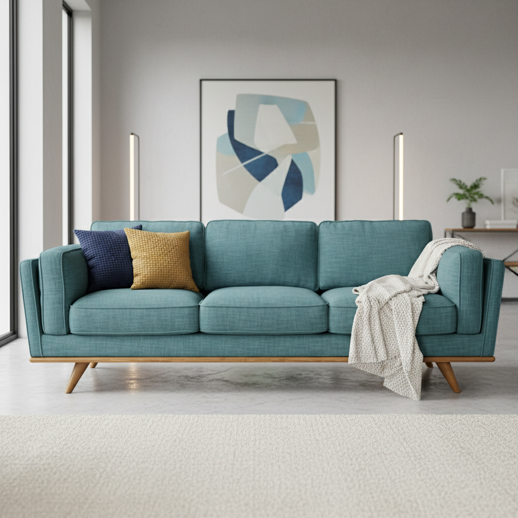 Modern Brooklyn 3 Seater Sofa - Teal