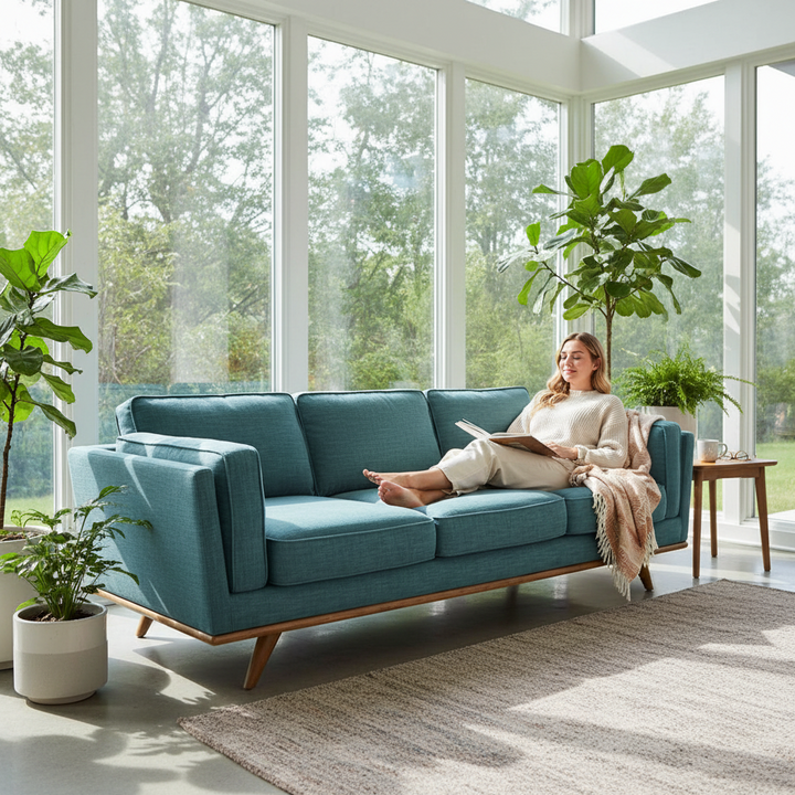 Modern Brooklyn 3 Seater Sofa - Teal