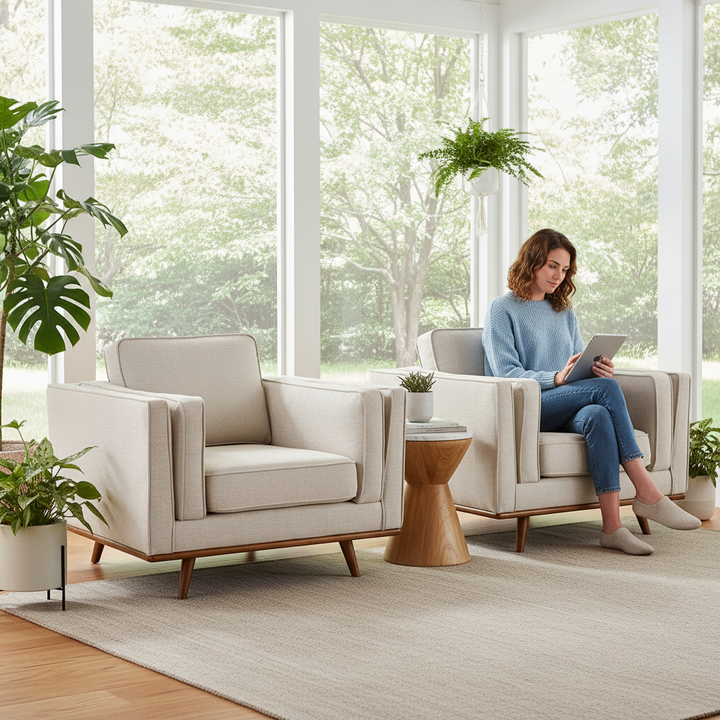Modern Brooklyn Armchair - Beige