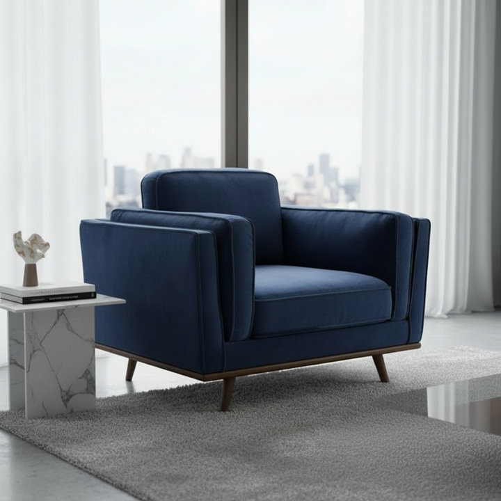 Modern Brooklyn Armchair - Dark Blue