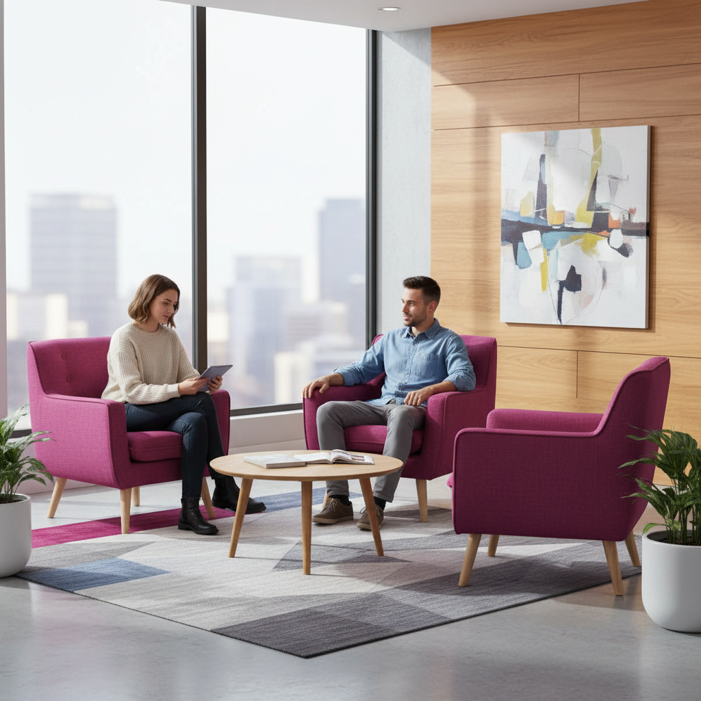 Modern Josette Armchair - Fuchsia