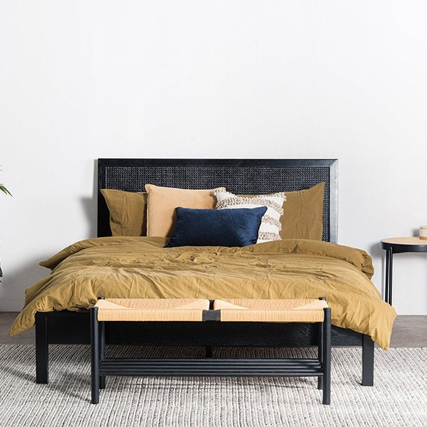 Molina Wooden Queen Sized Bed Frame - Black