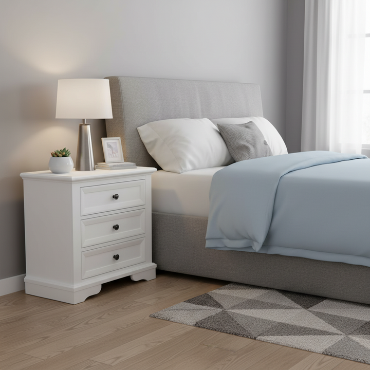 Montauk White Bedside Table