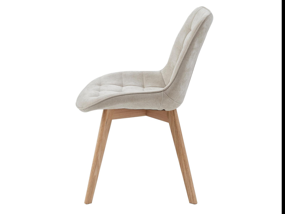 Moonbi Dining Chair - Beige + Natural - Set Of 2