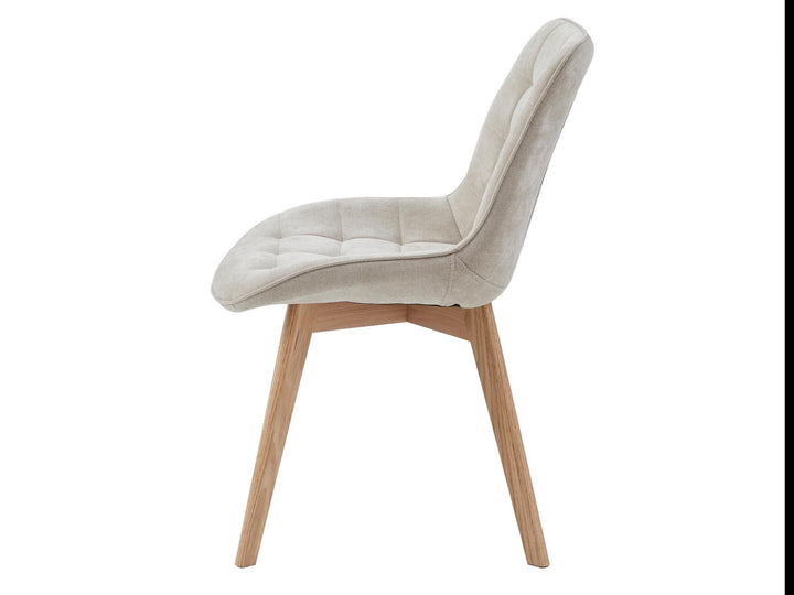 Moonbi Dining Chair - Beige + Natural - Set Of 2